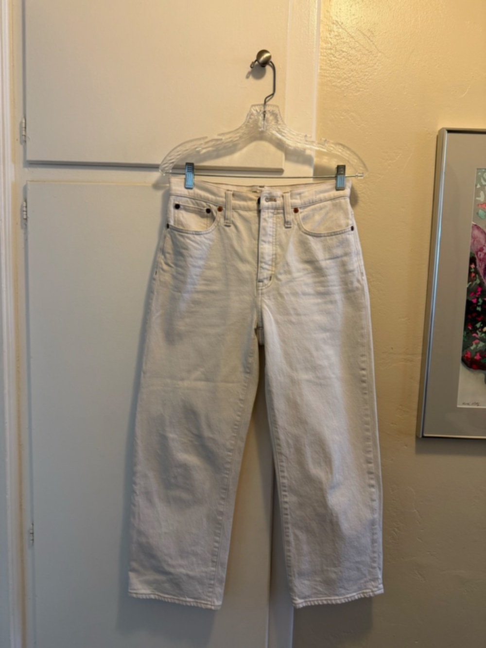 Madewell Slim Wide Leg Ankle Crop Jeans – Off White